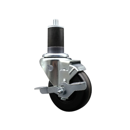 Service Caster 3.5'' SS Phenolic Swivel 1-5/8'' Expanding Stem Caster with Brake SCC-SSEX20S3514-PHS-TLB-158